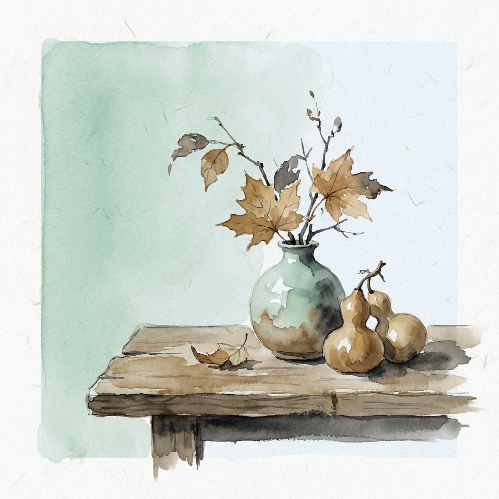 秋「朽葉と青磁」