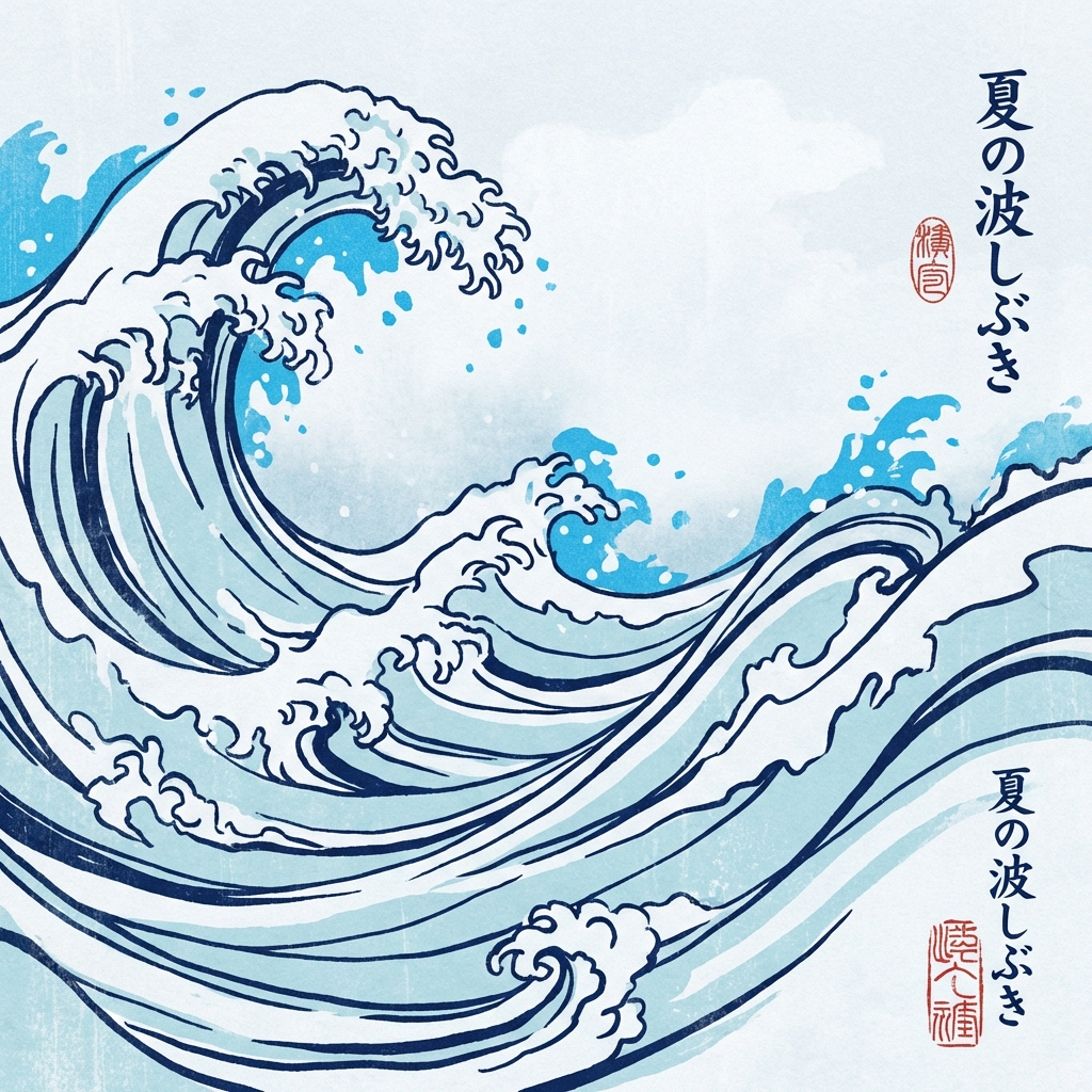 夏「波しぶき」